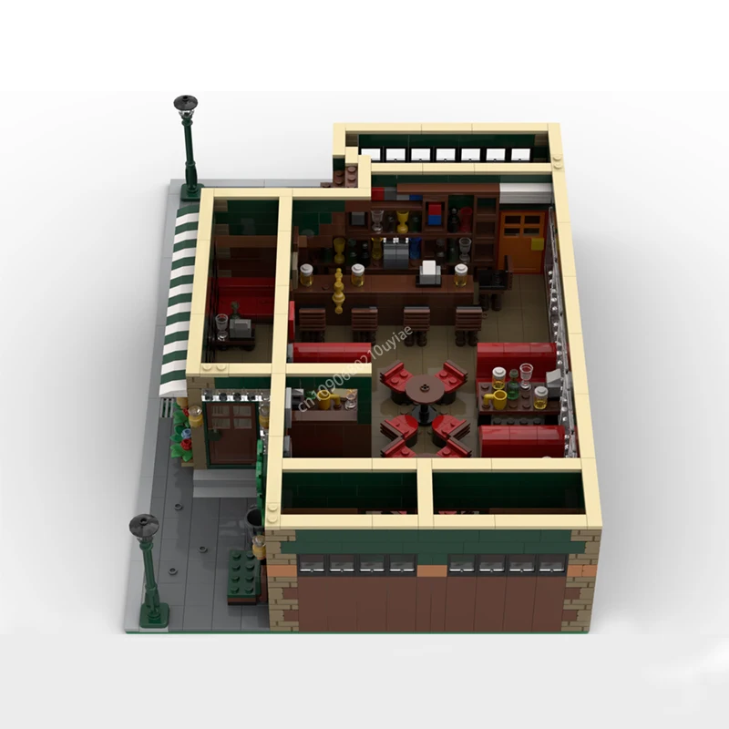 MOC модульный комплект Sitcom MacLaren's Pub City Street View модель архитектура строительный