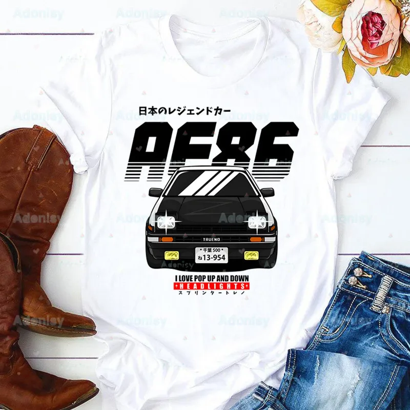 

Initial D Women Tshirt Harajuku AE86 Japan Anime T shirt Funny JDM Racing Drift Car T-shirt Casual Fashion Aesthetic Tshirt