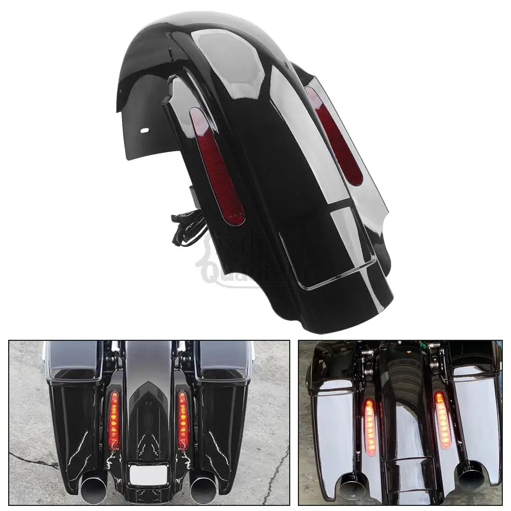 Фото Система расширенного заднего крыла мотоцикла со светодиодной подсветкой для Harley Touring Road King Electra Street Glide FLHTC FLHR FLTR 93-2008 №1