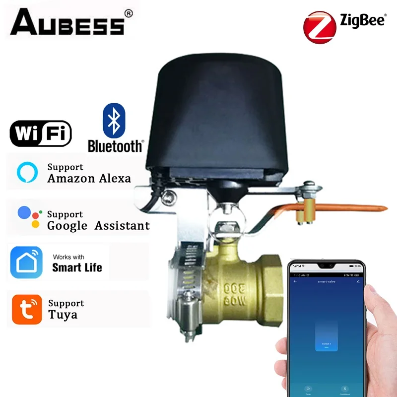 

Tuya ZigBee Smart Wireless Control Gas Water Valve Smart Home Automation Control Valve For Gas Work With Alexa,Google Assistant