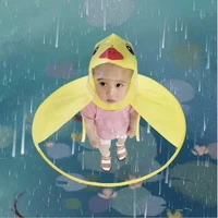 children flying saucer raincoat waterproof rainproof cartoon cloak hooded umbrella hat portable raincoat for kids