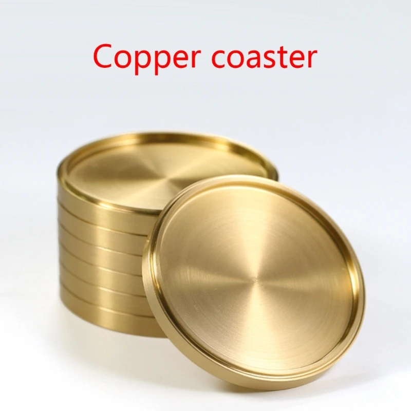 Круглые подставки медные латунные для чашек термостойкий поднос идеальный
