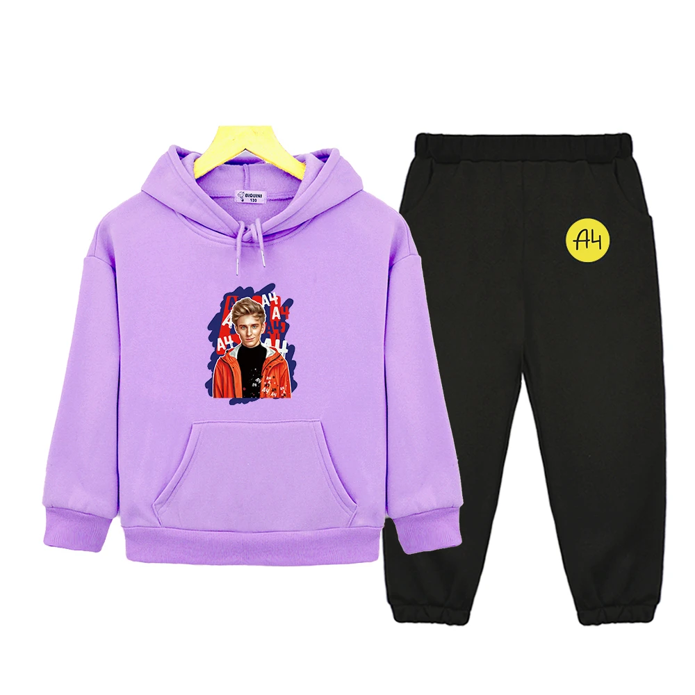 Комплекты для девочек Merch А4 Гелик Ламба костюм с принтом длинным рукавом