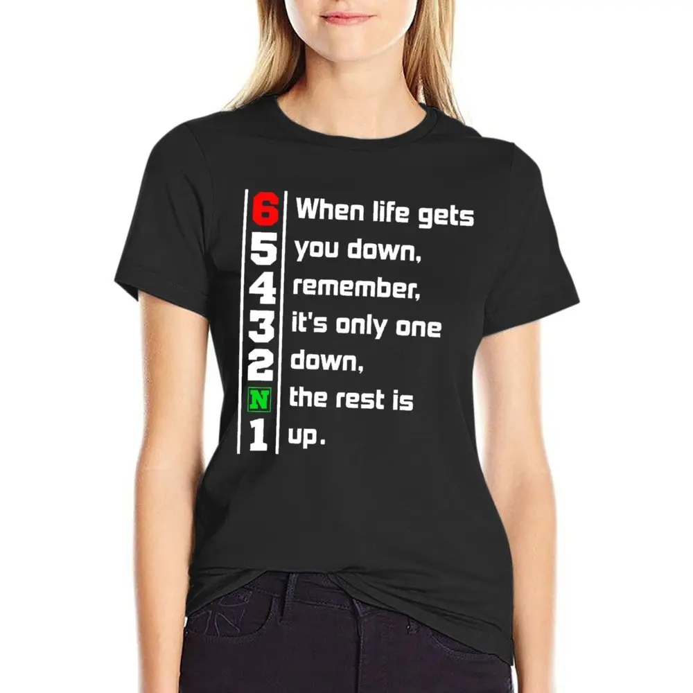 Когда жизнь опускает шестеренку. 1N23456 мотоциклетные футболки футболка Hipster Harajuku