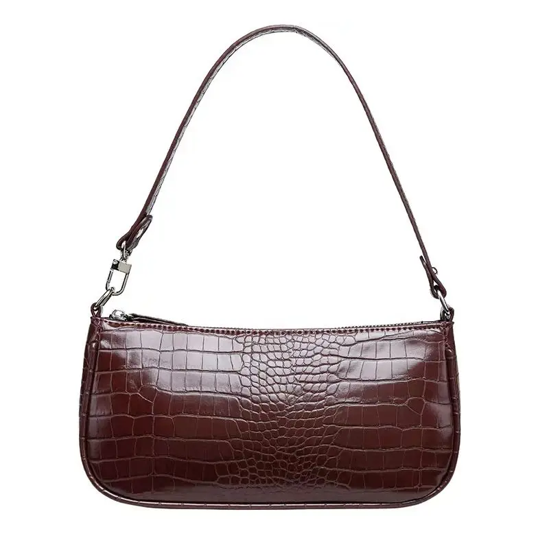 

Retro Crocodile Pattern Women Armpit Bags Fashion Luxury Handbags Pu Leather Shoulder Underarm Bag Girl's Small Purse Clutch Bag