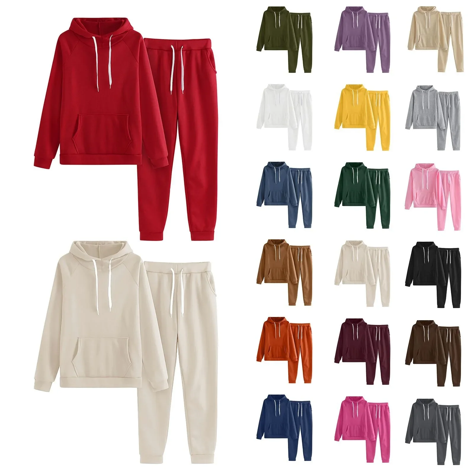 Спортивный брючный костюм для женщин однотонные флисовые теплые удобные