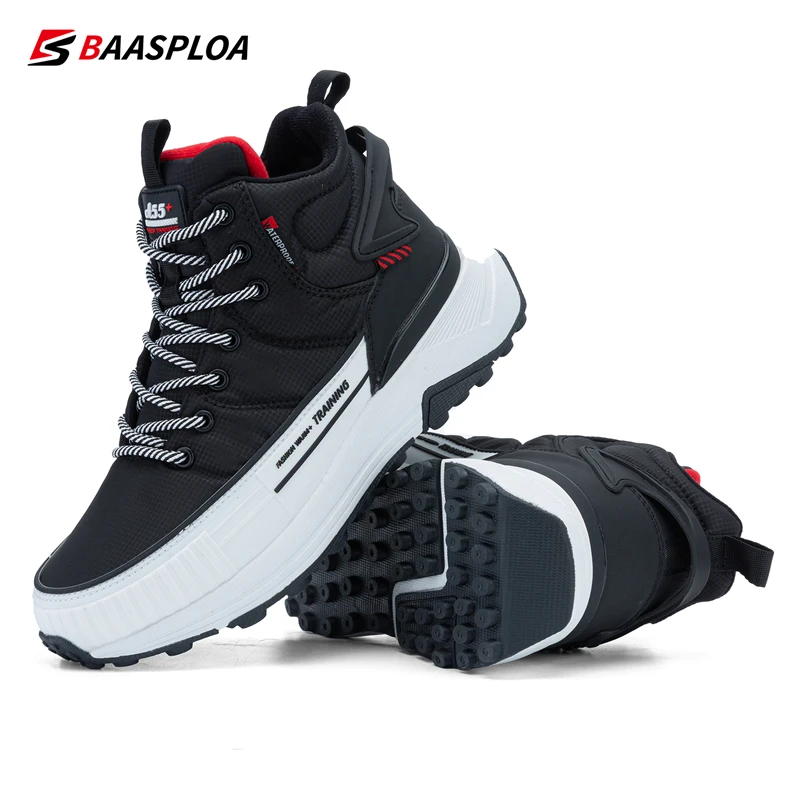 Baasploa Winter Luxury Warm Trainers Cotton Shoes Fashion Low Heels Comfort Ankle Boots Female Outdoor Waterproof Hiking Sneaker