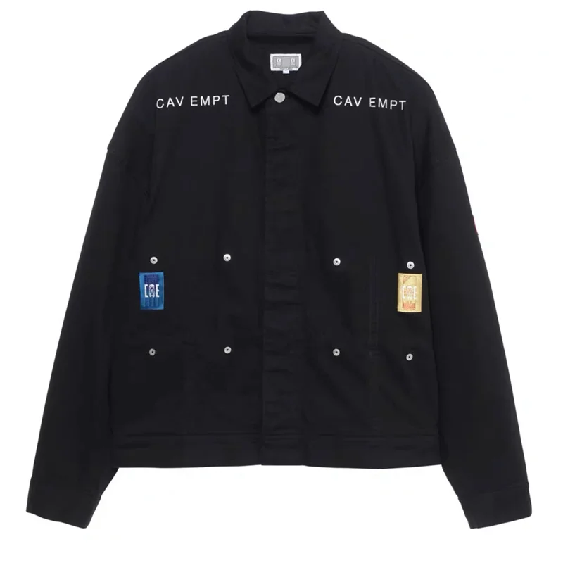 

2023fw CAVEMPT C.E Denim Jacket Men Women 1:1 Best Quality Nice Washed Heavy Fabric Cav Empt Canvas Coat Embroidery Jackets