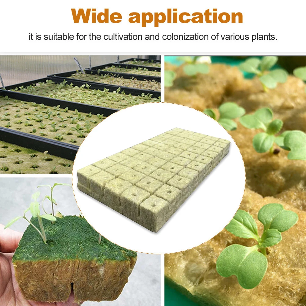 

50PCS Soilless Cultivation Sponge Grow Stonewool Hydroponic Grow Media Starter Cubes Oilless Culture Substrate Rock Wool Plug