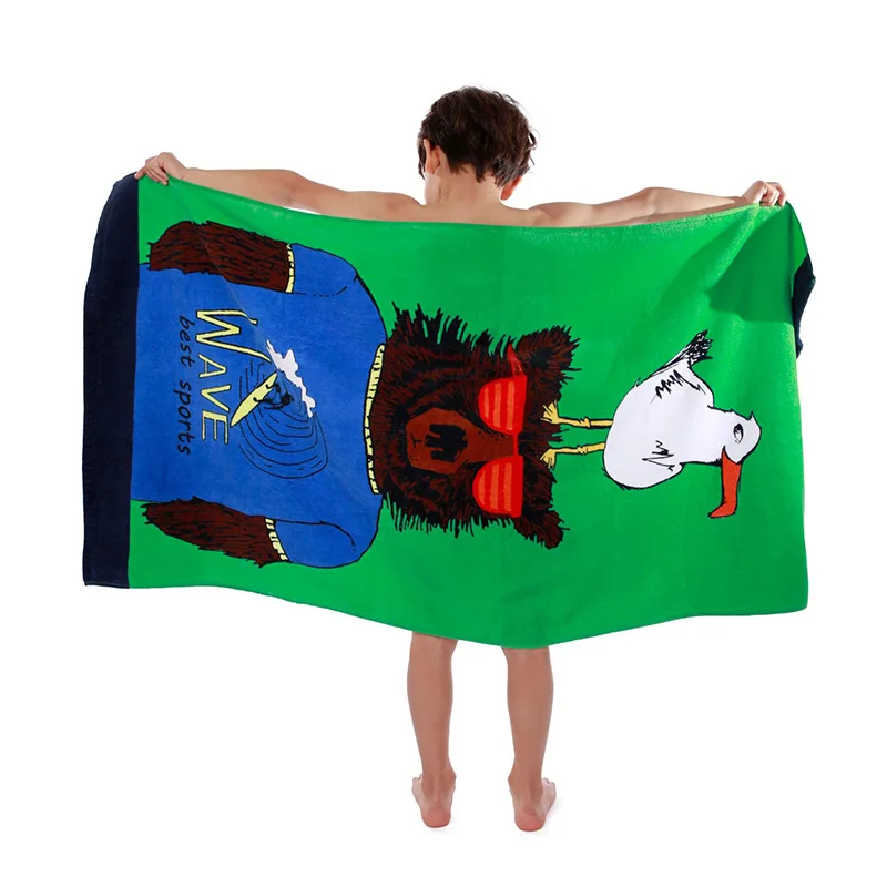 

Full Cotton Beach Towel Eco Printed Bath Wrap Swimming Bathrobe For Kids Adult 70x145cm