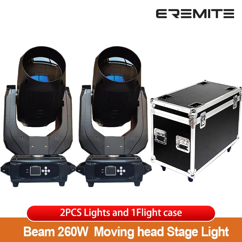 

2Pcs with Case Beam 9R 260W Moving Head Stage Light Prism Color Bar Effects Gobo Spot Zoom FlyCase Dmx Control Party Wedding Dj