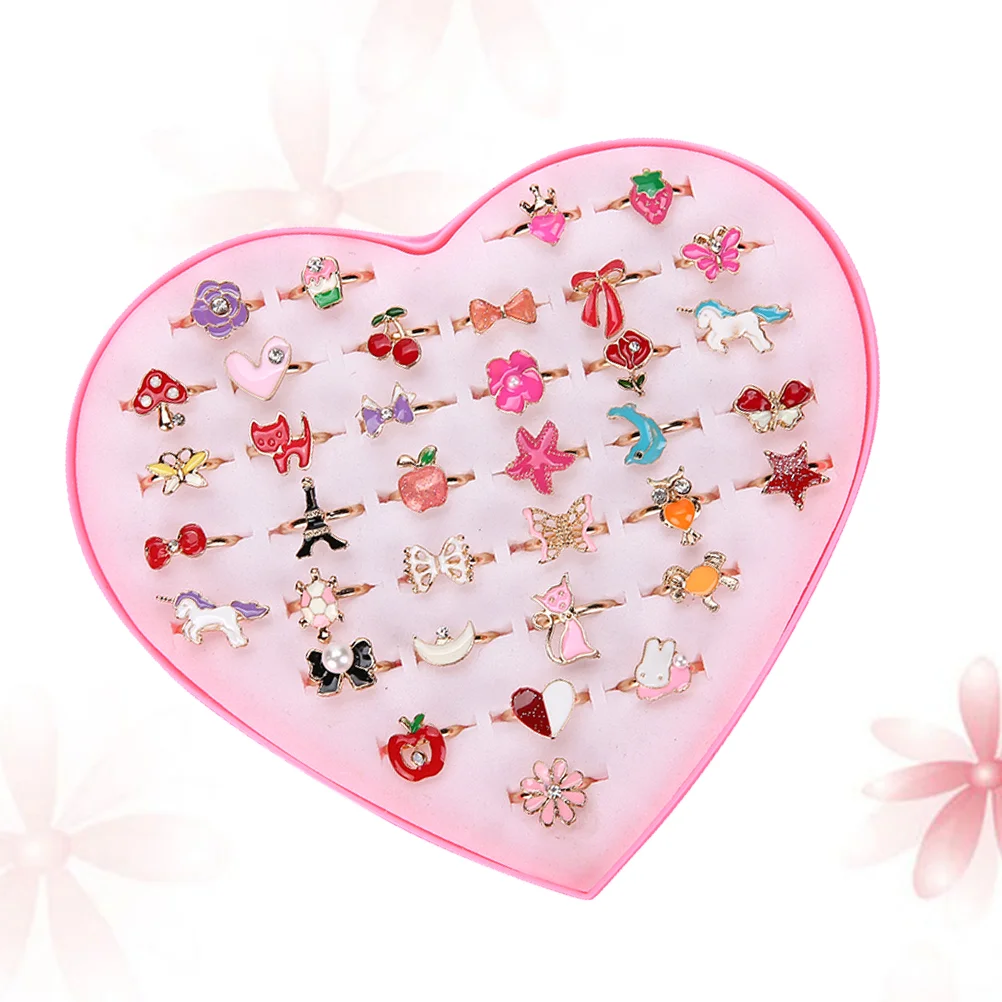 

36 Pcs Accessories Jewelry Kids Diamond Rings Girls Jewellery Children's Childrens