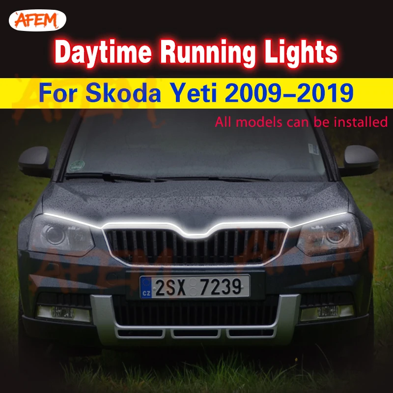 Фото 1 шт. светодиодные дневные ходовые огни для Skoda Yeti 2009-2019 DLR лампы фары дневного света автомобиля декоративные атмосферные лампы DRL 12 В №1