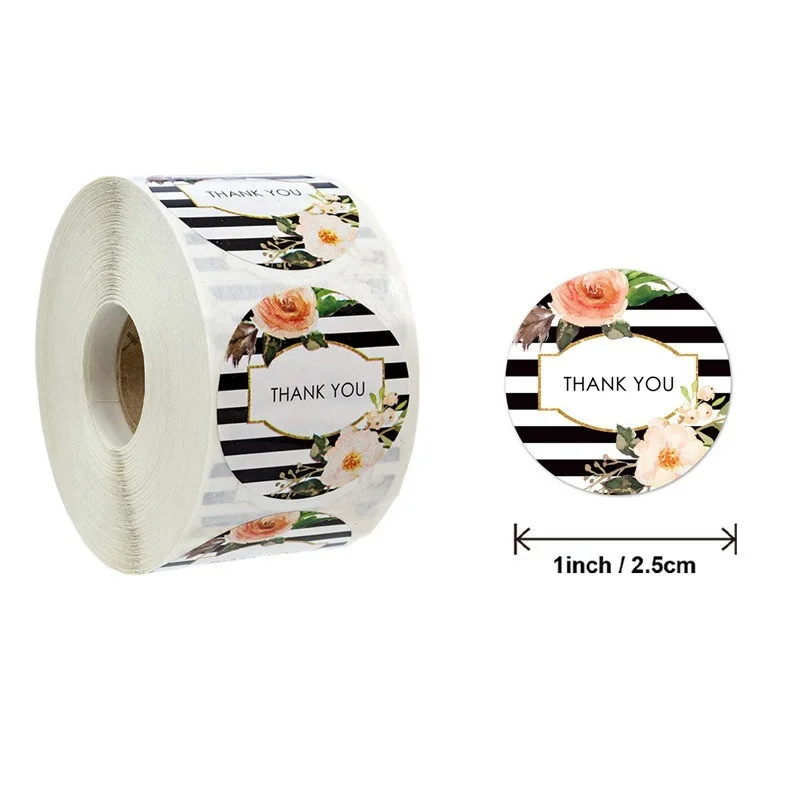 

500pcs 1inch Thank You Stickers For Envelope Sealing Labels Stationery Supplies Handmade Wedding Gift Decoration Stickers