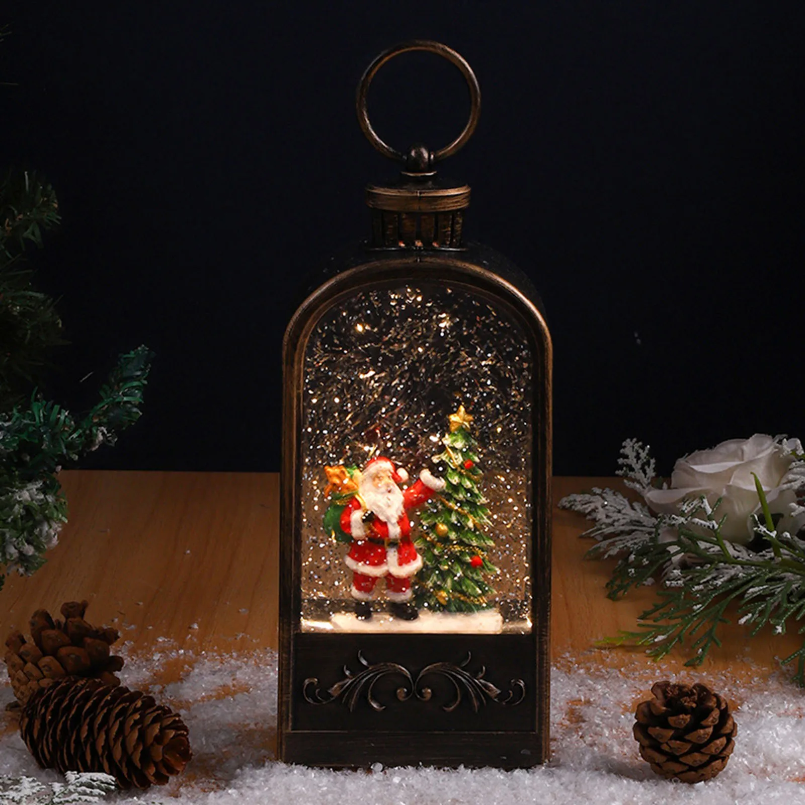 

Рождественский музыкальный фонарь со снеговиком