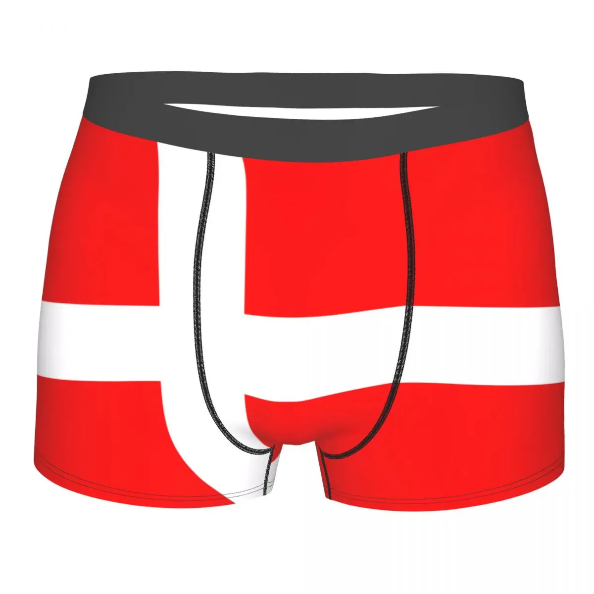 Mens Boxer Sexy Underwear Danish Flag Underpants Male Panties Pouch Short Pants
