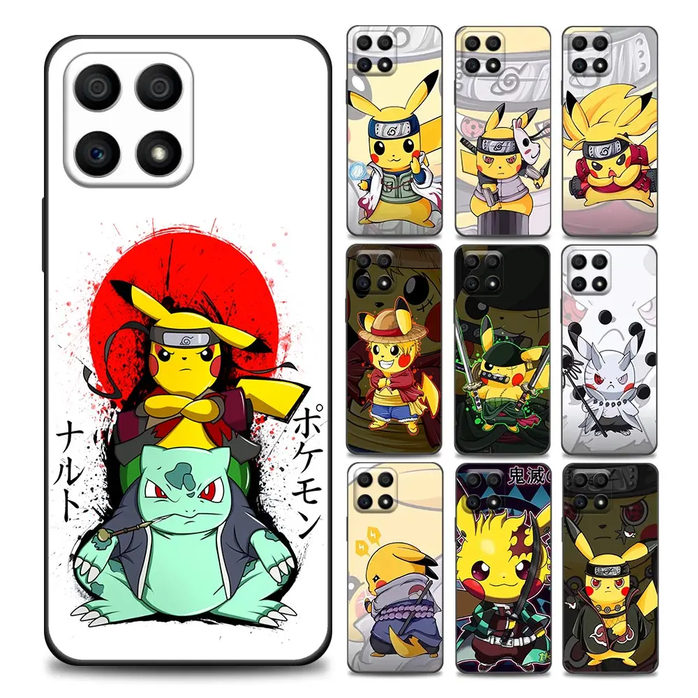 

Japan Anime Pikachu Cosplay N-Naruto Phone Case For Honor 50 30 10 Lite 30i 20 20e 9A 9C 9X Pro 8X Nova 8i 9 Y60 Cover Soft Case