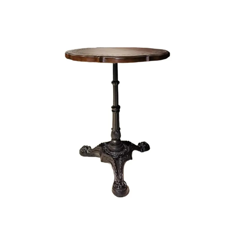 Однотонный классический кофейный столик в стиле ретро американский круглый