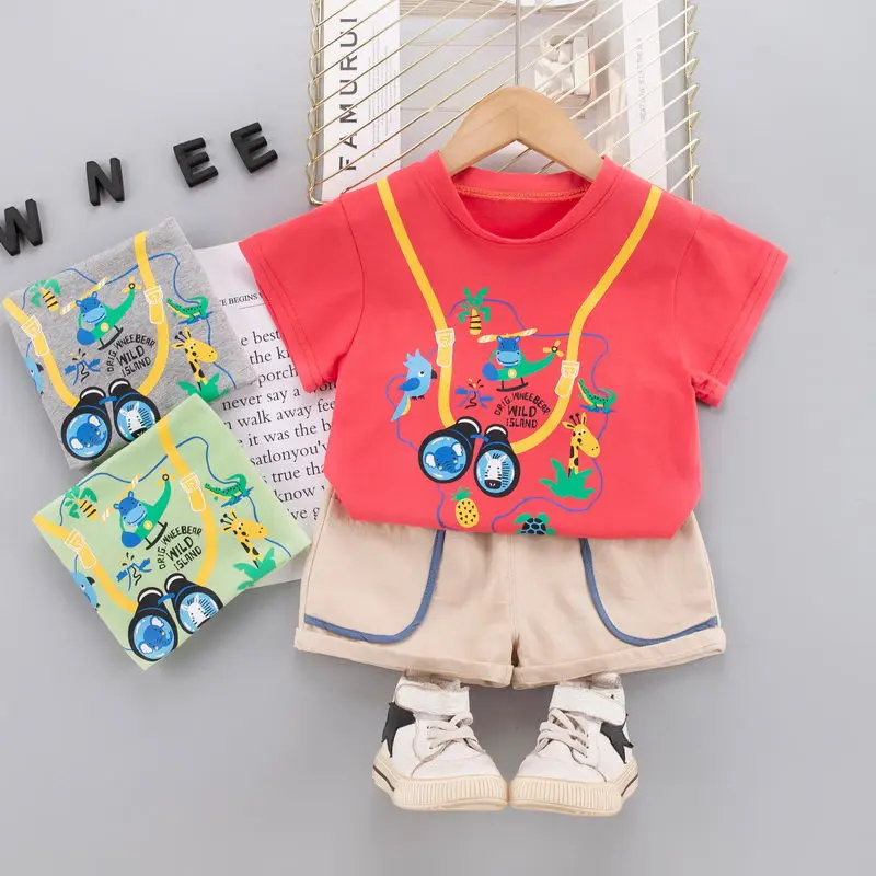 

New Children Cotton Out Clothes Summer Baby Boys Cartoon T Shirt Shorts 2Pcs/Sets Infant Kids Fashion Toddler Tracksuits
