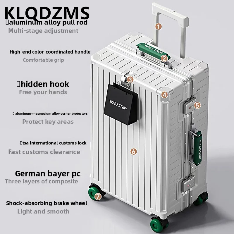 KLQDZMS 20242628-дюймовый высококачественный чемодан на колесах большой вместимости из ABS+PC пластика, ручная кладь, дорожный чемодан на колесиках (art.: 3920dc709dc89) - 3920dc709dc89