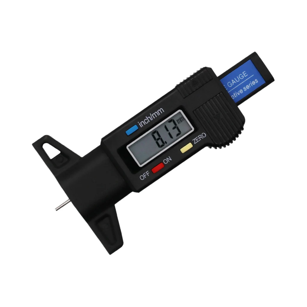 

1/2/3/5 Tire Thread Depth Vernier Caliper Digital Display Electronic Meter Thickness Detection Resettable Plastic Gauge Black