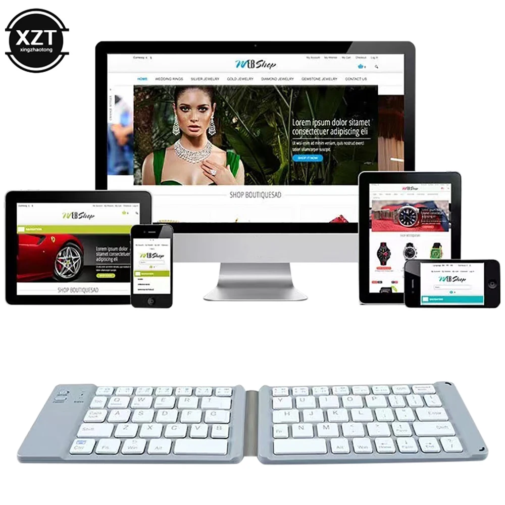 

Portable Wireless Bluetooth Two Folding Keyboard For Windows Android IOS Universal Phone Multi-Function Button Mini Keyboard