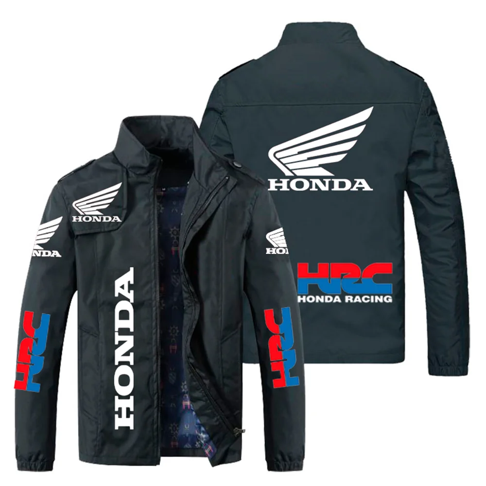 

Осень-зима 2022, мужская куртка, белая куртка Honda Wing HRC с гоночным принтом, ветровка, мотоциклетная куртка, Мужское пальто Honda
