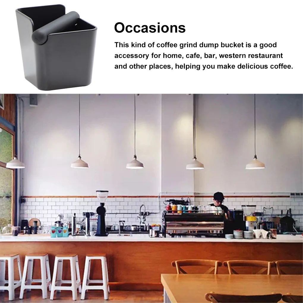 

Coffee Knock Box Drink Grind Dump Waste Bin with Removable Bar Plastic Washable Residue Bucket for Household Cafe