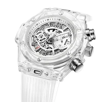2022 onola top brand fashion casual watch men women wristwatch clock transparent plastic case sports unique quartz
