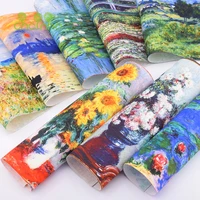 hand dyed cotton canvas fabricoil painting seriesfor diy sewing quilting pursebagbook coverhome decoration material20x25cm