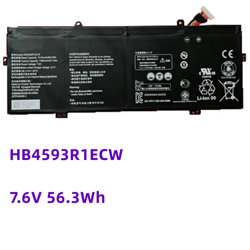 

HB4593R1ECW Battery for Huawei MagicBook I5 8250U R5 2500U HB4593R1ECW 7.6V 56.3Wh 7410mAh