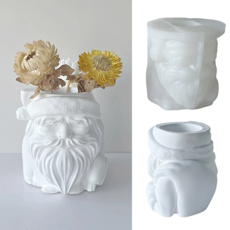 Цветочный горшок с Санта-Клаусом, форма для хранения, декоративный горшок «сделай сам» для домашнего декора молд ручной работы Y08E