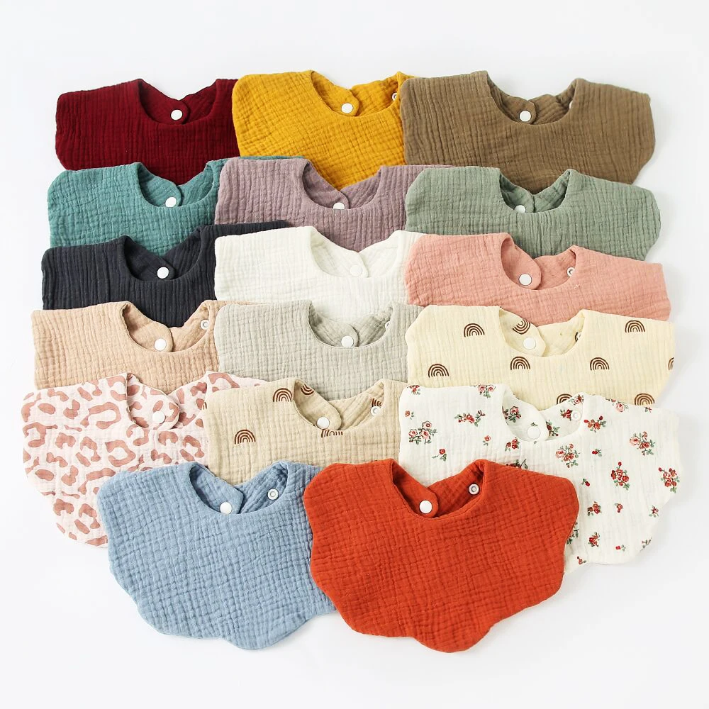 

Muslin Cotton Gause Baby Bibs Infant Bib Newborn Burp Cloths Bandana Scarf for Kids Newborn Boy Girls Feeding Saliva Towel