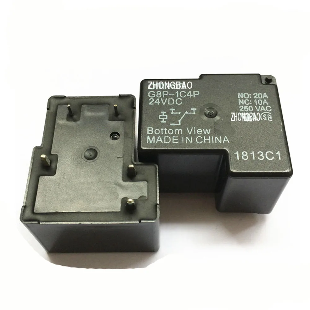

G8P-1C4P-24VDC Fully-Sealed PCB Relay SPDT 250VAC NO 20A NC 10A for PC Board or Panel-Mounted
