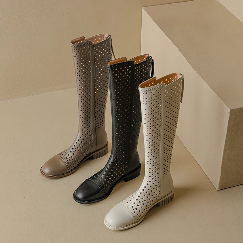 

Женские сапоги до колена 3 см, с круглым носком