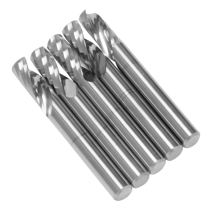 

5Pcs Tungsten Steel Mills 6Mm Shank Single Flute Spiral CNC Milling Cutters, 6Mm Handle Diameter X 12Mm Blade Length