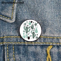 cacti plant cartoon printed pin custom funny brooches shirt lapel bag cute badge cartoon enamel pins for lover girl friends