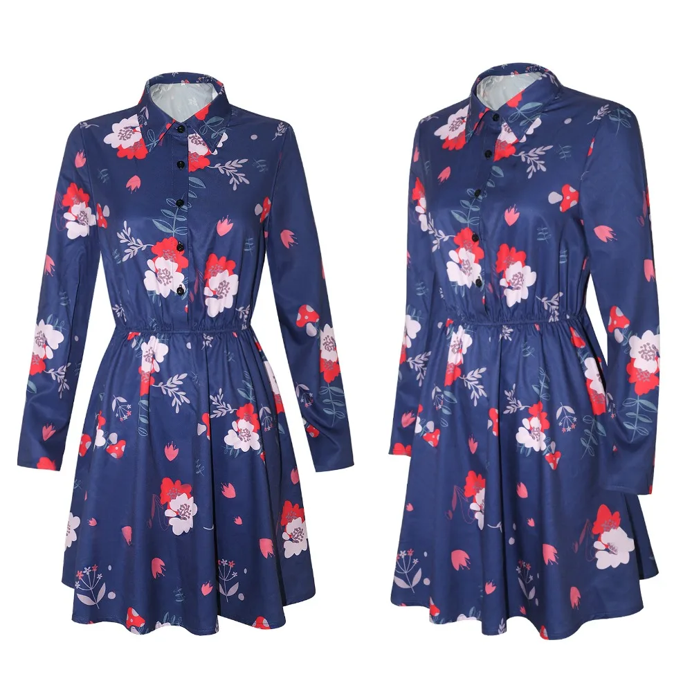 Костюм для косплея клоуна 2 Гаги Mocie женское модное синее Цветочное платье