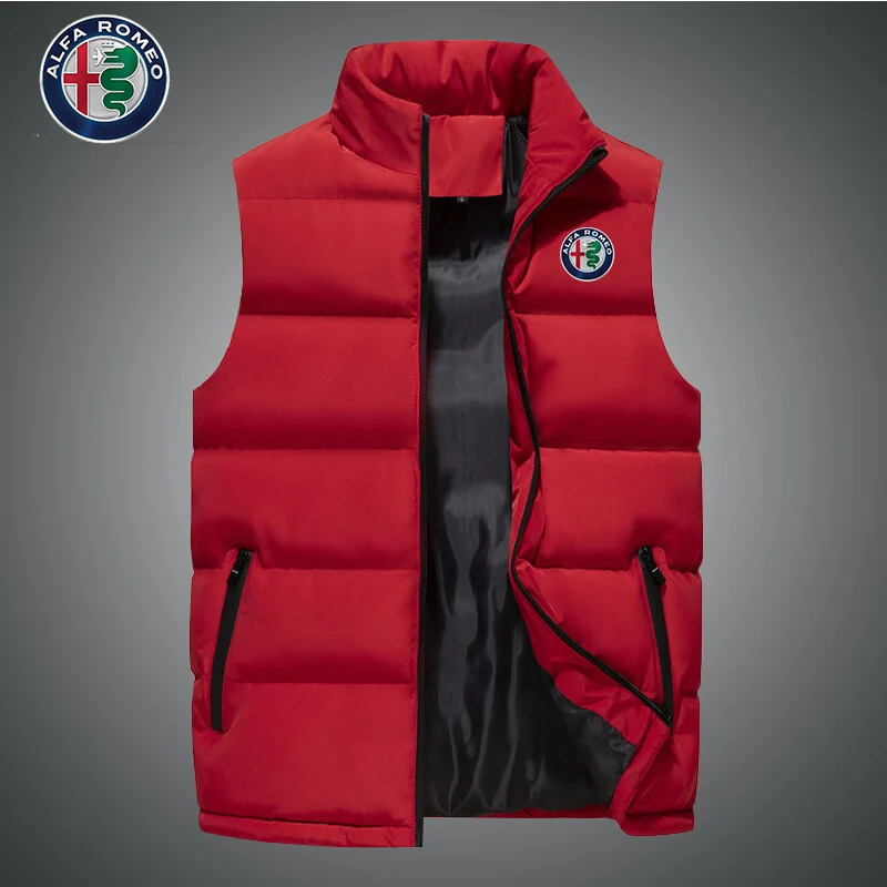 Alfa Romeo Logo Men's Winter Vest Vest 2022 Hot New Men's Winter Vest Cotton Jacket Vest Men's Casual Vest Sleeveless Jacket
