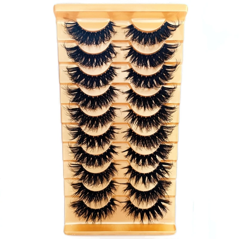 

10 Pairs False Eyelashes Lashes Curly False Eyelashes Wispy False Eyelashes