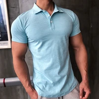 men sport polo shirts business casual fitness classic short sleeve lapels tee breathable cooling running jogging male t shirt