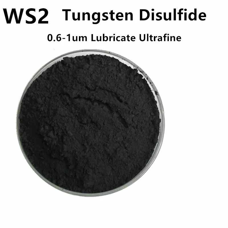 99.9% WS2 polvo disulfuro de tungsteno lubricado sólido ultrafino resistencia al desgaste a altas temperaturas 0,6-1um