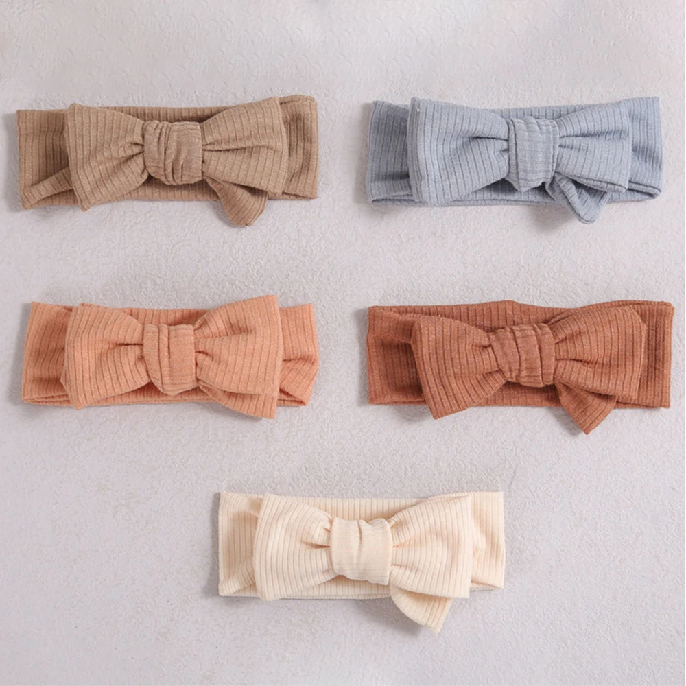 

Baby Girl Knit Headband Solid Color Bowknot Baby Headbands Haarband Hair Bands For Baby Girls Hair Accessories Elastic Turban