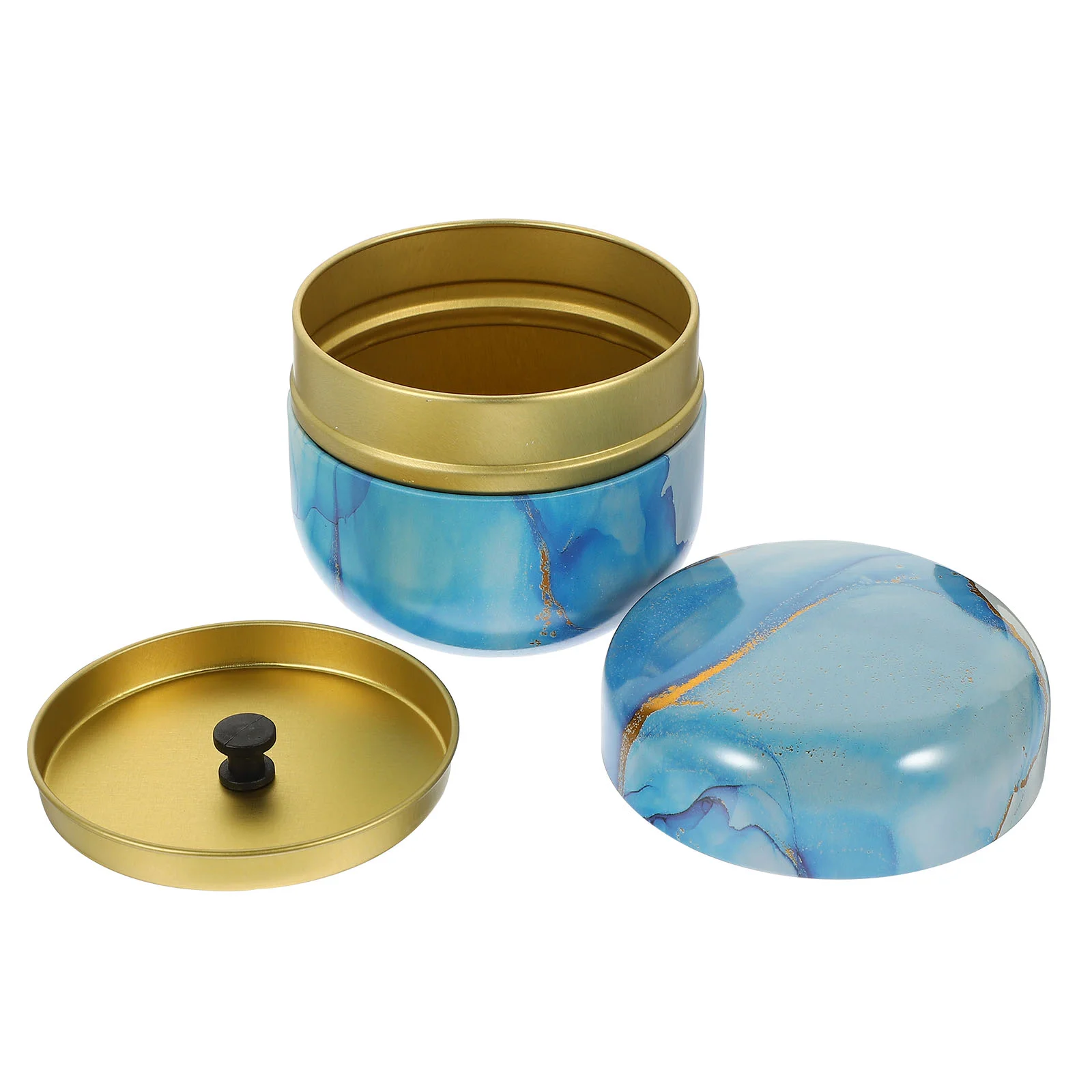 

Tea Tin Tinplate Canister Storage Container Box Jar Loose Tins Round Empty Containers Japanese Metal Puff Jars Body Sample Can