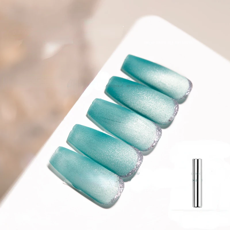 

8ml Blue Cat Magnetic Gel Nail Polish Auroras Varnish Rainbow Holographic Laser Soak Off Nail Art Gel