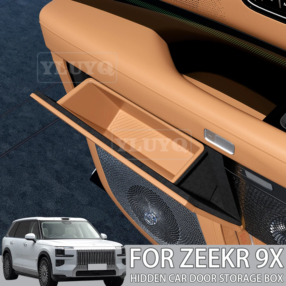 Фото Силиконовый органайзер-ящик для хранения в двери автомобиля ZEEKR 9X (2026 г.), скрытый в ручке, аксессуары для модификации интерьера, автозапчасти №1