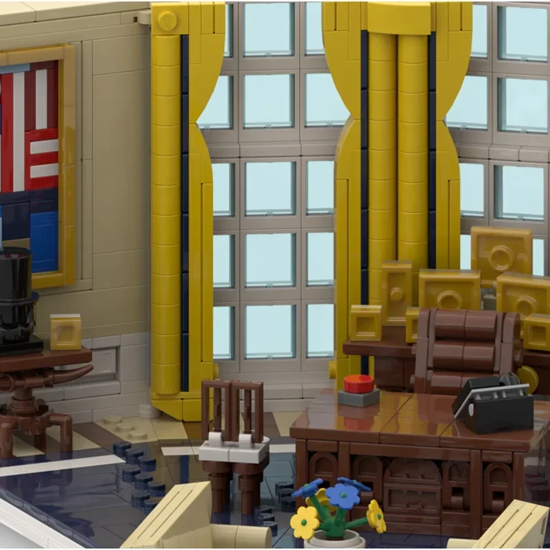 Фото Модель Street View Moc Building Block Модульная овальная офисная модель Технология Кирпич DIY Сборка Строительная игрушка Праздничные подарки №2
