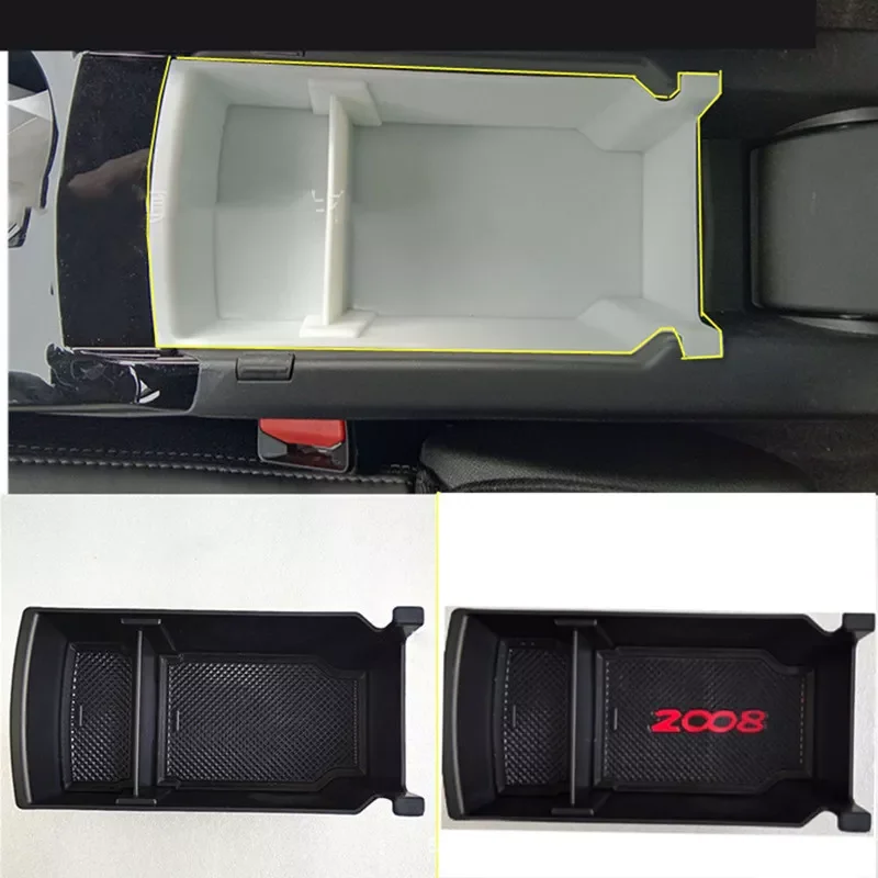 

Organizer Box for PEUGEOT 2008 2008 II 2020 2021 Central Armrest Storage Container Holder Tray Interior Accessories