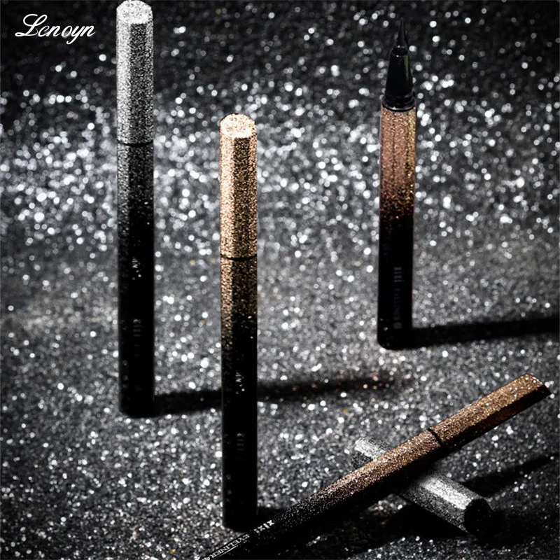 Lenoyn starry sky eyeliner pencil blue purple black white red soft hair sponge tip long lasting waterproof black eyeliner