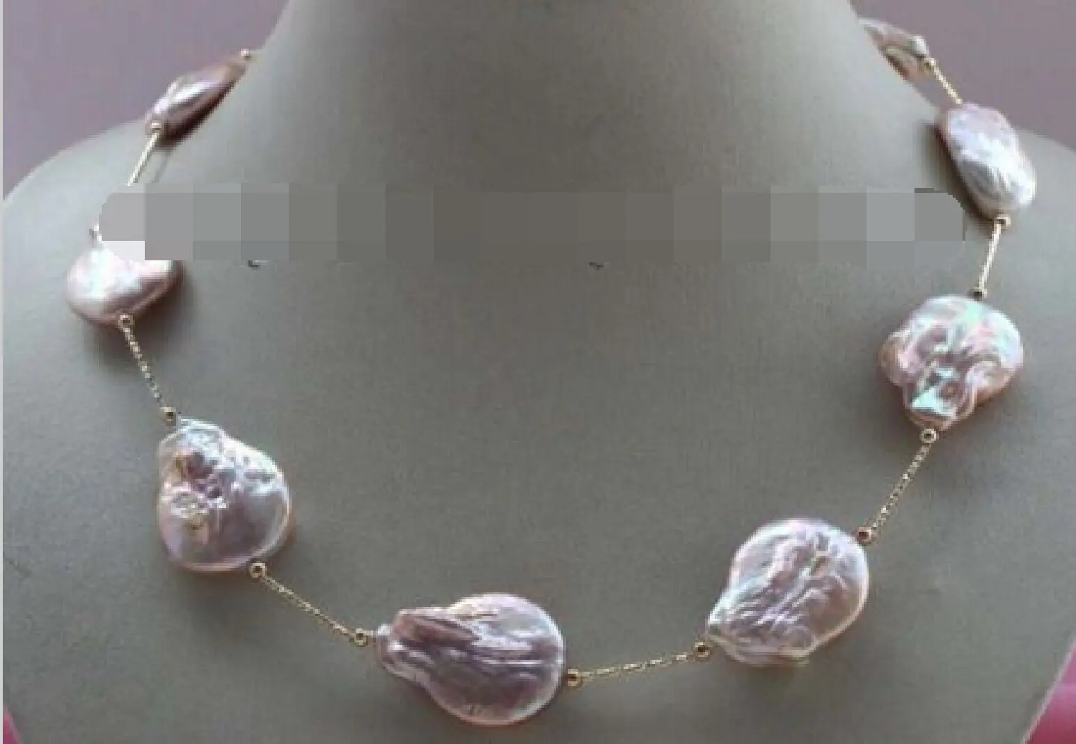 

Natural Purple Baroque Reborn keshi Pearl Necklace Chain